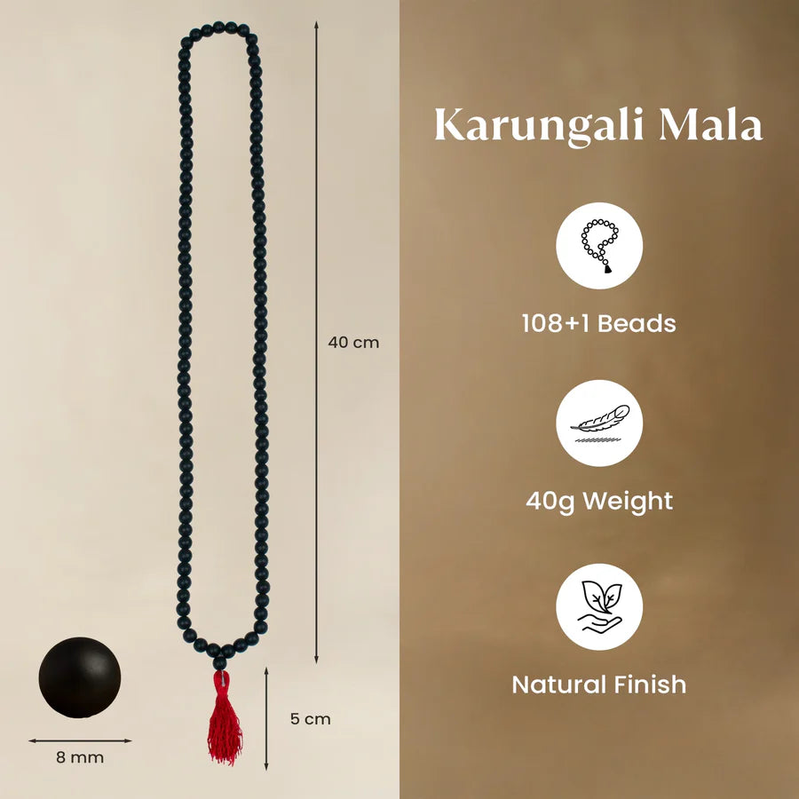 Karungali Mala – Sacred Blackwood Beads for Protection & Power