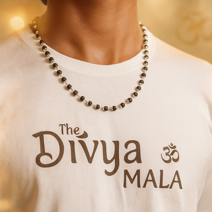 Karungali Mala Silver Cap  Necklace